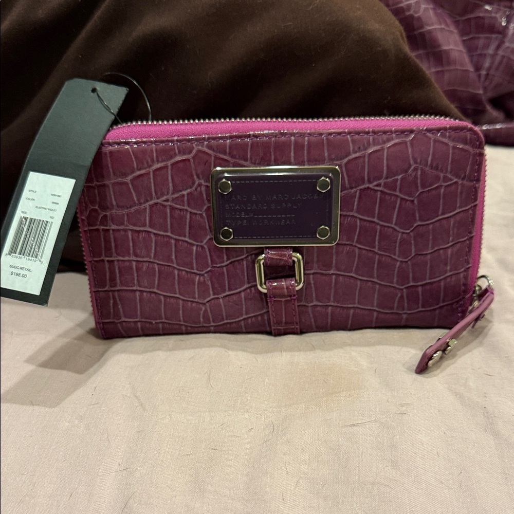 Marc by Marc Jacobs Elegant Purple Croc-Embossed Women's Wallet